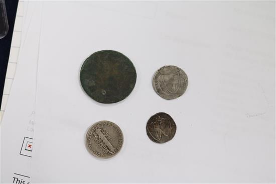 A quantity of assorted coins including Victorian crowns.